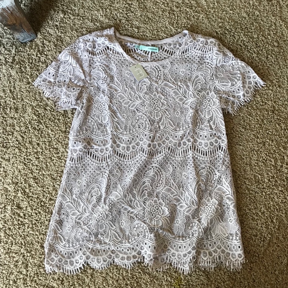 Dusty Lilac Lace Top NWT